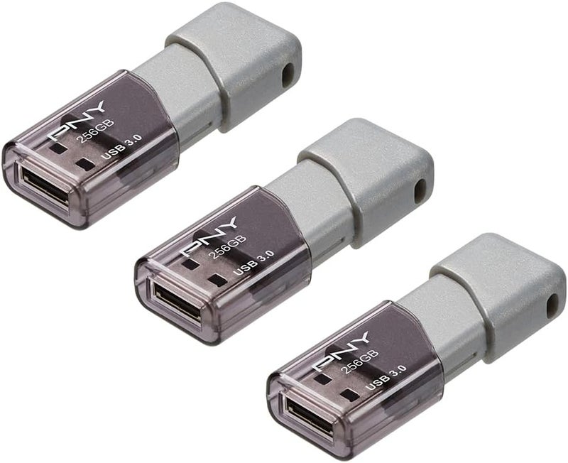 PNY 256GB Turbo Attaché 3 USB 3.0 Flash Drive 3-Pack – Grey, P-FD256X3TBOP-MP, 100MB/s, Light-Weight Durable - Data Storage and Transfer - Image 2